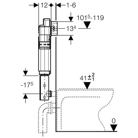 Смывной бачок скрытого монтажа  Geberit Delta 12 UP100 109.100.00.1 для унитазов