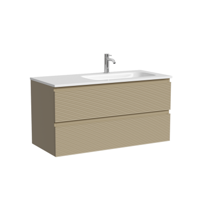 Тумба подвесная SANCOS Folk правая 995х445х500, c двумя ящиками оснащенными доводчиками, Капучино, FL100RCP