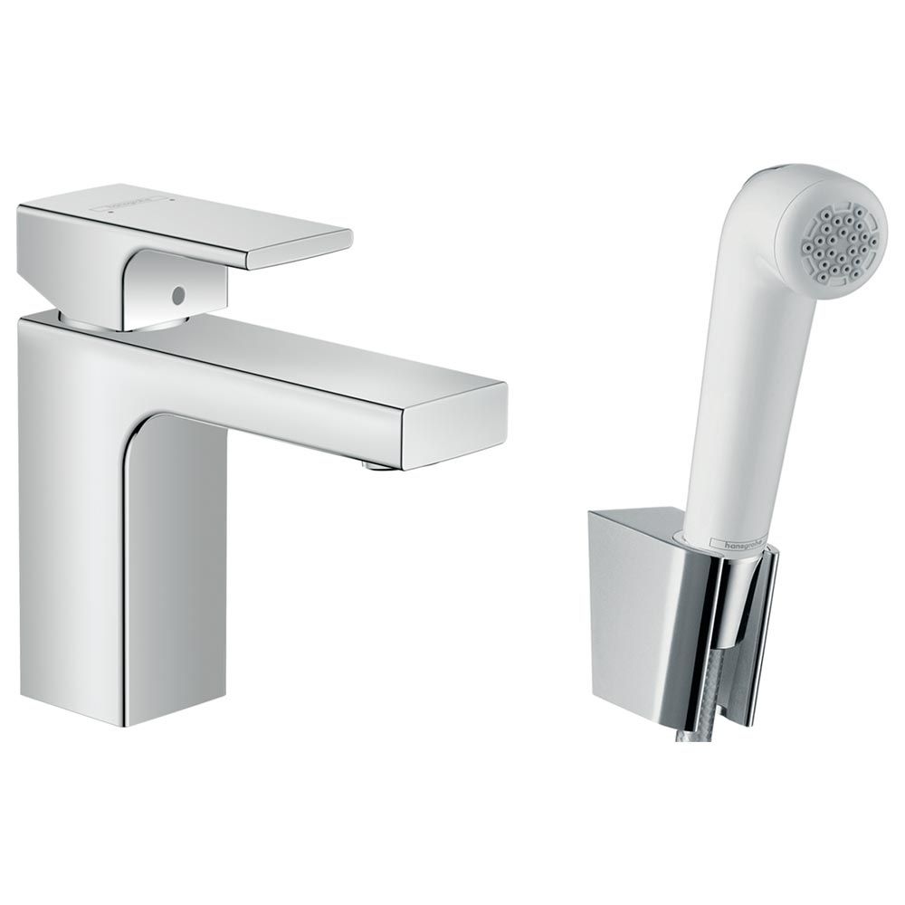 Hansgrohe vernis shape. Vernis Shape смеситель. Hansgrohe Vernis Shape 71216000. Hansgrohe Vernis Shape 71216000 для раковины с гигиеническим душем, хром. Гигиенические смесители Хансгрое.