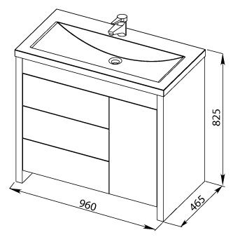 Тумба под раковину Aquanet Тиана 00172808 100 светлый дуб