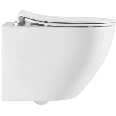 Унитаз подвесной AQUAme AQM2002PRO безободковый, с сиденьем микролифт, белый глянец