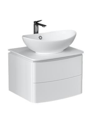 Тумба под раковину Velvex Luna 600-0-2 со столешницей навесная белый (tp.LUN.60.2Y)