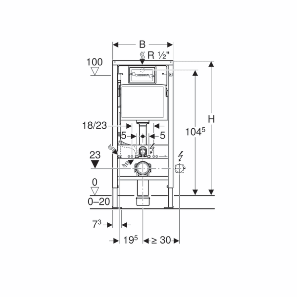 Система инсталляции Geberit Duofix Delta 458.133.21.1 для подвесного унитаза