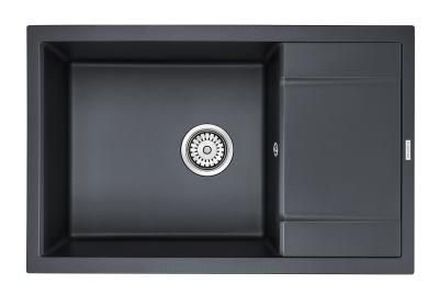 Мойка для кухни кварц Paulmark Verlass PM317850-BLM, черный металлик