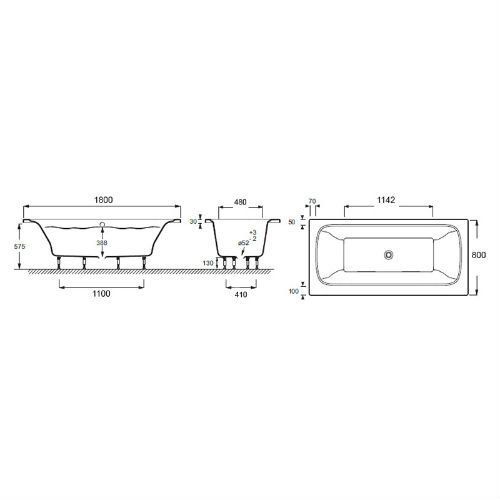 Акриловая ванна Jacob Delafon Evok E60269RU-00 180x80