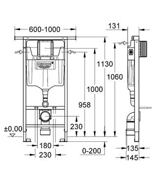 Система инсталляции Grohe Rapid SL 38588001 для унитазов