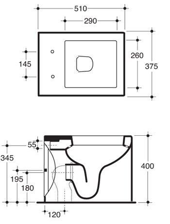 Унитаз приставной Simas Frozen FZ01bi