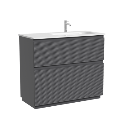 Тумба напольная SANCOS Folk Floor правая 995х445х850, c двумя ящиками оснащенными доводчиками, Grey soft, FL100FRGS