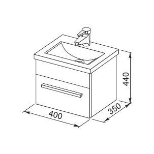 Тумба под раковину Aquanet Нота 00159089 40 венге