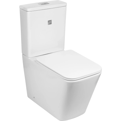 Унитаз-компакт WeltWasser GELBACH 011 ST GL-WT безободковый, с сиденьем микролифт, белый