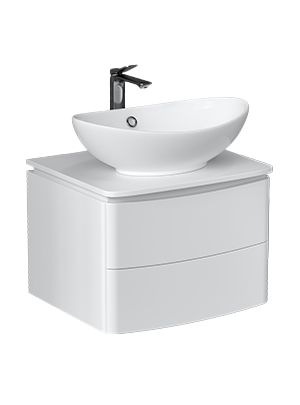 Тумба под раковину Velvex Luna 600-0-2 со столешницей навесная белый (tp.LUN.60.2Y)