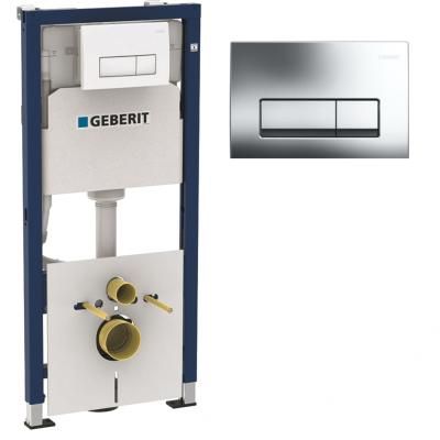 Система инсталляции Geberit Duofix Delta 458.128.21.1 2 в 1 для подвесного унитаза, с кнопкой