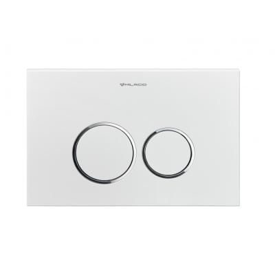 Клавиша смыва для инсталляции Milacio Standart MCU.201 (два режима слива, механическое, белый/кольца хром)R-style