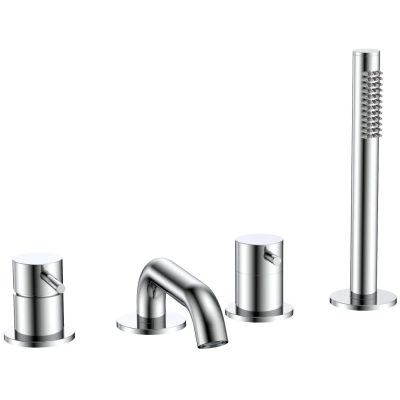 Смеситель на борт ванны AQUAme Siena AQM6219CR с душевым гарнитуром, хром