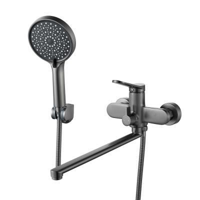 Смеситель для ванны Shevanik S4OQ32UE2TZN, оружейная сталь