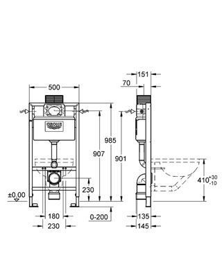 Система инсталляции Grohe Rapid SL 38525001 для унитазов
