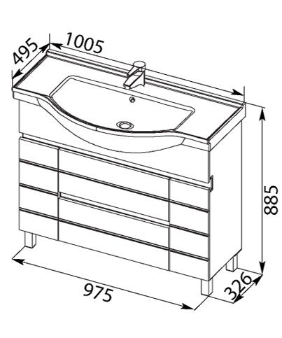 Тумба под раковину Aquanet Доминика 00171689 100 черная