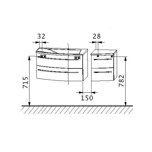 Тумба Puris Crescendo UTA364AM9L(792/192) 40 старый вяз