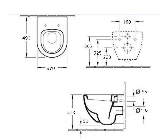 Унитаз подвесной Esbano Aster безободковый, черный матовый