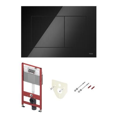 Система инсталляции для унитазов Tece TECEbase K440403 4 в 1 с кнопкой смыва черный глянцевый