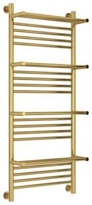 Полотенцесушитель водяной Сунержа Богема+ с 4 полкам 03-0224-1250 1200x500 золото