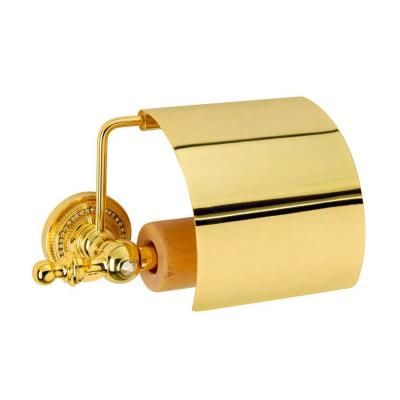 Держатель туалетной бумаги Boheme Imperiale 10401 с крышкой, золото