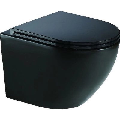 Унитаз подвесной WeltWasser Merzbach 041 XL MT-BL 10000008269 безободковый, торнадо, с сиденьем микролифт, черный матовый