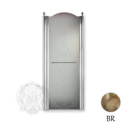 Душевая дверь Migliore Diadema 27436 80xH203 см, DX стекло матовое/декор, бронза