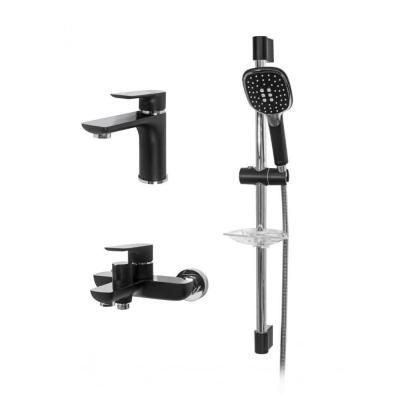 Набор для ванны 3 в 1 Hansberge H7099BC, черный/хром