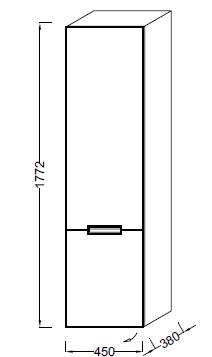 Шкаф-пенал Jacob Delafon Reve EB1141G-E12 45 L, дымчатый