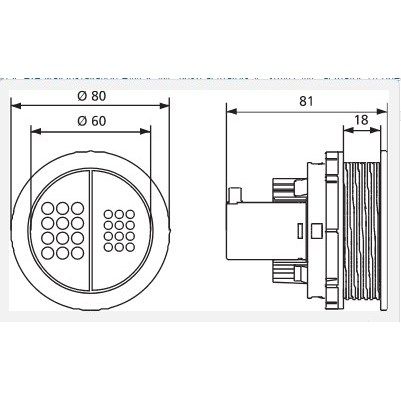 Кнопка смыва Sanit 16.305.81.0000cr  пневматическая 2V, хром