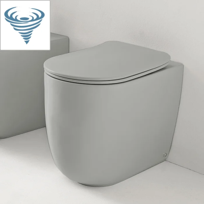 Унитаз приставной Kerasan Nolita 531959 безободковый, торнадо, серый матовый