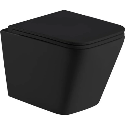 Унитаз подвесной WeltWasser Gelbach 043 MT-BL 10000011966 безободковый, торнадо, с сиденьем микролифт, черный матовый