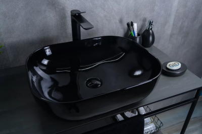 Раковина накладная Gid BL1302 53347, Черный глянцевый