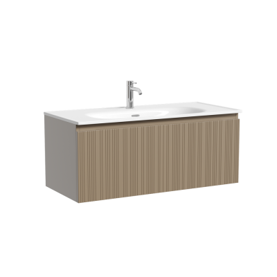 Тумба подвесная SANCOS Code 990х453х400, c одним  ящиком оснащенным доводчиками, цвет серо- бежевый ,  CD100GB