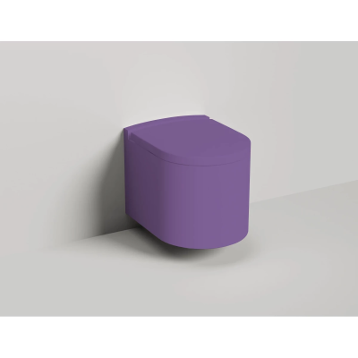 Унитаз подвесной Salini S-Stone Gemelli 240121KSMF4005 безободковый, с сиденьем микролифт, сине-сиреневый матовый