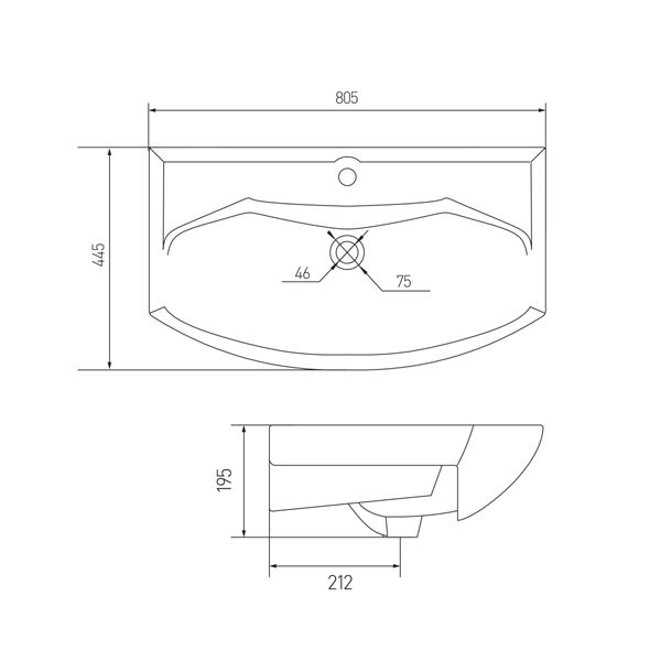 Тумба с раковиной Aquaton Ария 1A141701AA950 80 черный