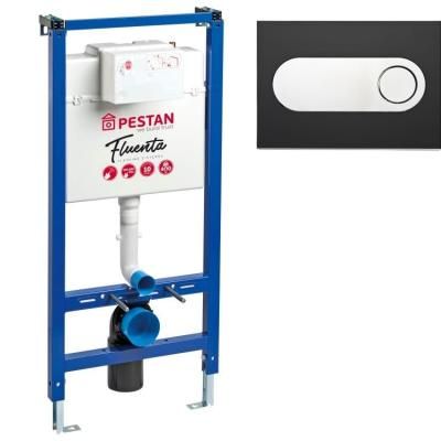 Комплект Pestan СЕТ Fluenta SET40006661OB подвесной унитаз + инсталляция + кнопка смыва ONYX черная