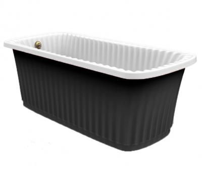 Ванна акриловая Migliori Olivia Panello ML.OLV-40.101.NR.BR 174х83 черная панель, бронза