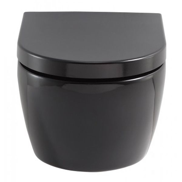 Унитаз подвесной Grossman GR-4411 black безободковый, с толстой крышкой-сидением