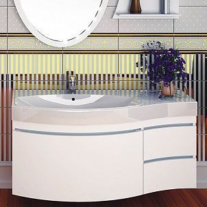 Тумба под раковину  Aquanet Опера 1-115 L, 3 ящика, белая