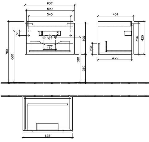 Мебель для ванной Villeroy & Boch Subway 2.0 65 белая глянцевая