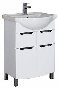 Тумба под раковину Aquanet Асти 00177769 65 белая, 2 дверцы, 2 ящика