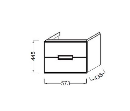 Тумба для комплекта Jacob Delafon Reve EB1134-442 60 см, 2 ящика, серый антрацит