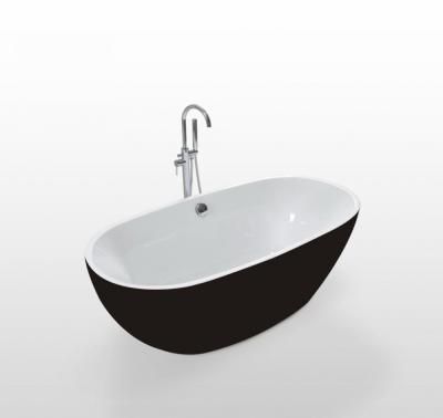Акриловая ванна Cerutti SPA d`lseo black/white B-7122 170x85 отдельностоящая, черный/белый глянцевый