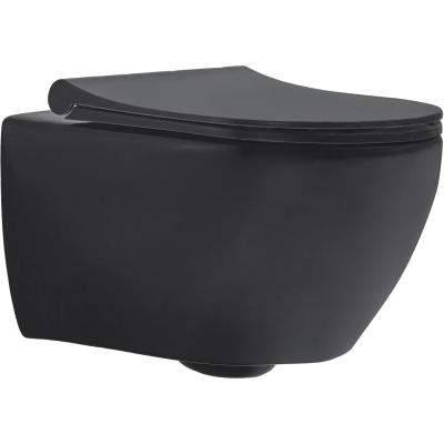 Унитаз подвесной beWash Bogen 88303270 безободковый, с сиденьем микролифт, черный матовый
