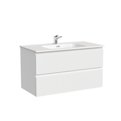 Тумба подвесная SANCOS Snob T 890х445х500, c двумя ящиками оснащенными доводчиками, Bianco, SNT90W