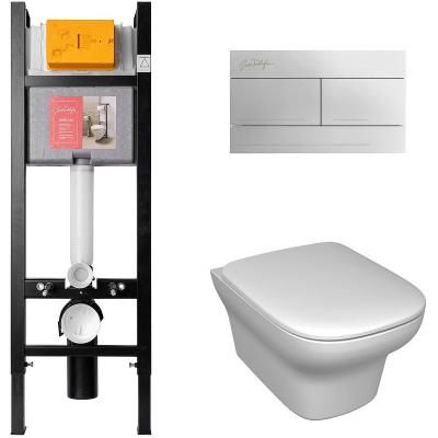 Комплект унитаз Jacob Delafon Vox E21770RU-00 + инсталляция + кнопка + крышка