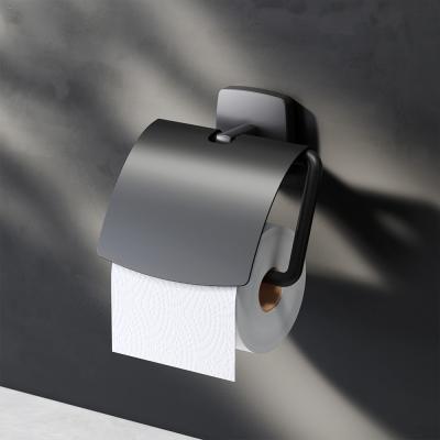 Держатель туалетной бумаги Am.Pm GEM A90341422 с крышкой, черный TOTAL BLACK