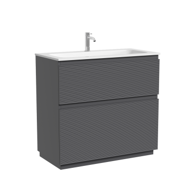 Тумба напольная SANCOS Folk Floor 890х445х850, c двумя ящиками оснащенными доводчиками, Grey soft, FL90FGS